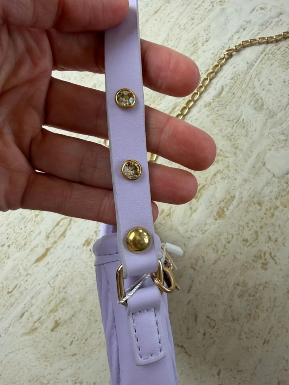 Zomi Gems Tiny Treats Tiny Hobo Bag Lavender purse crossbody KIDS bag Gold Chain